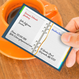 Notebook Tutoring Business Card