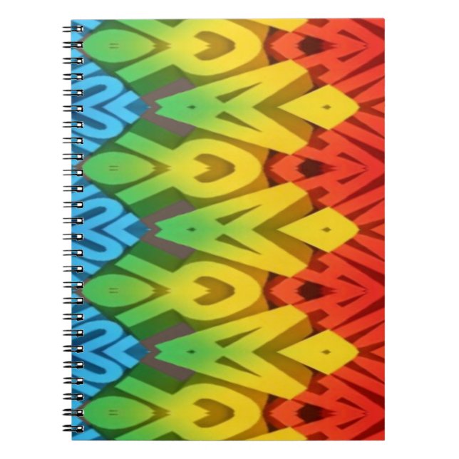 Notebook, Vibrant colorful zigzag pattern Notebook (Front)