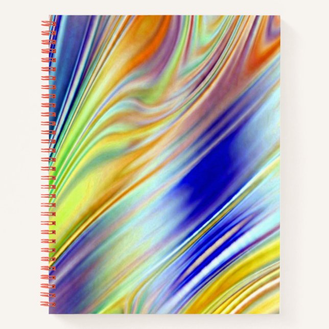 Notebook, Vibrant multicolor abstract lines  Notebook (Front)