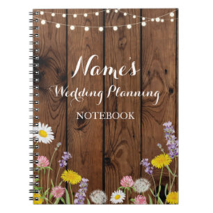 Notebook Wild Flowers Wedding Planning Ideas Notes