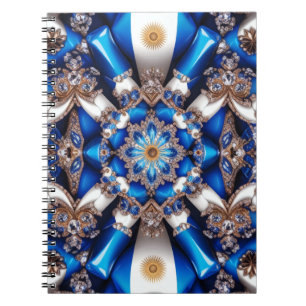 Notebook with Argentinian Colours Abstract Design