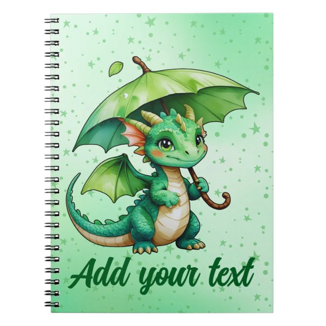 Notebook with Baby Dragon Art (Front)