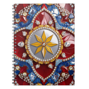 Notebook with Colombian Colours Abstract Design