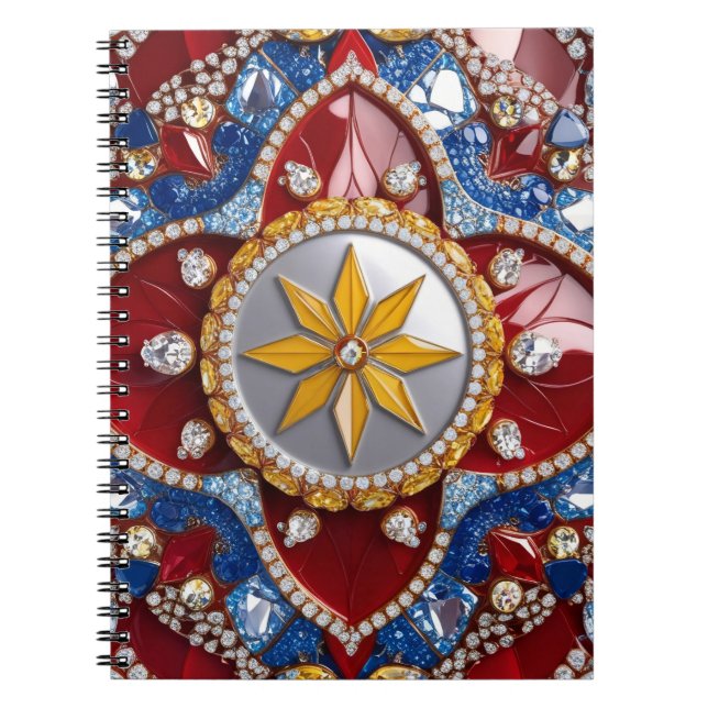 Notebook with Colombian Colours Abstract Design (Front)