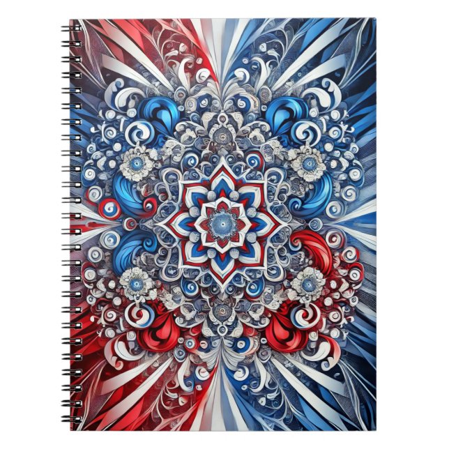 Notebook with Fench Colours Abstract Design (Front)