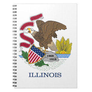 Notebook with Flag of Illinois State