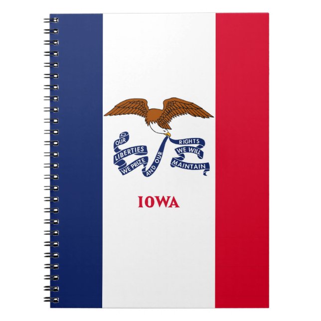 Notebook with Flag of Iowa State (Front)