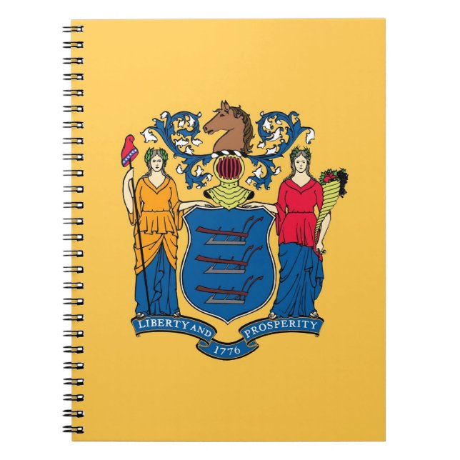 Notebook with Flag of New Jersey State (Front)