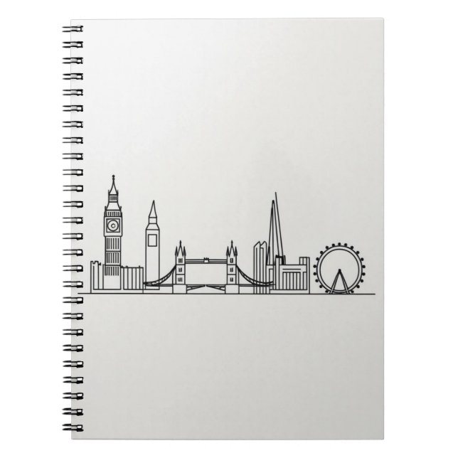 Notebook with London Skyline – Minimalist Design (Front)