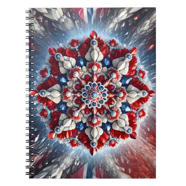 Notebook with Norwegian Colours Abstract Design (Front)