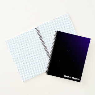 Notebook With Purple Gradient And Space Pattern