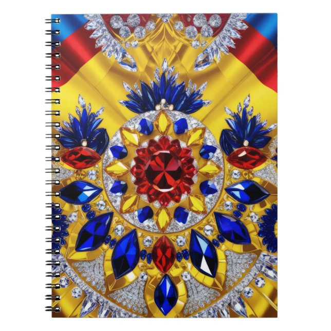 Notebook with Romanian Colours Abstract Design (Front)