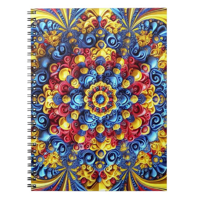 Notebook with Romanian Colours Abstract Design (Front)