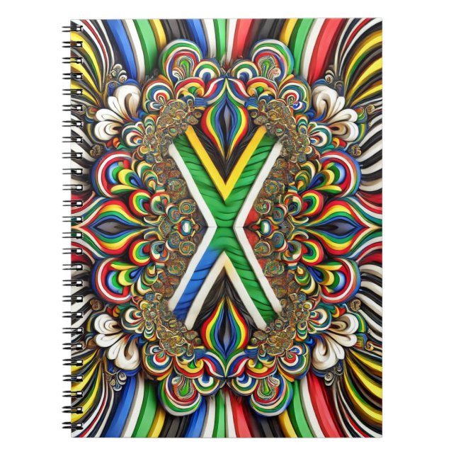 Notebook with South African Colours Abstract Desig (Front)