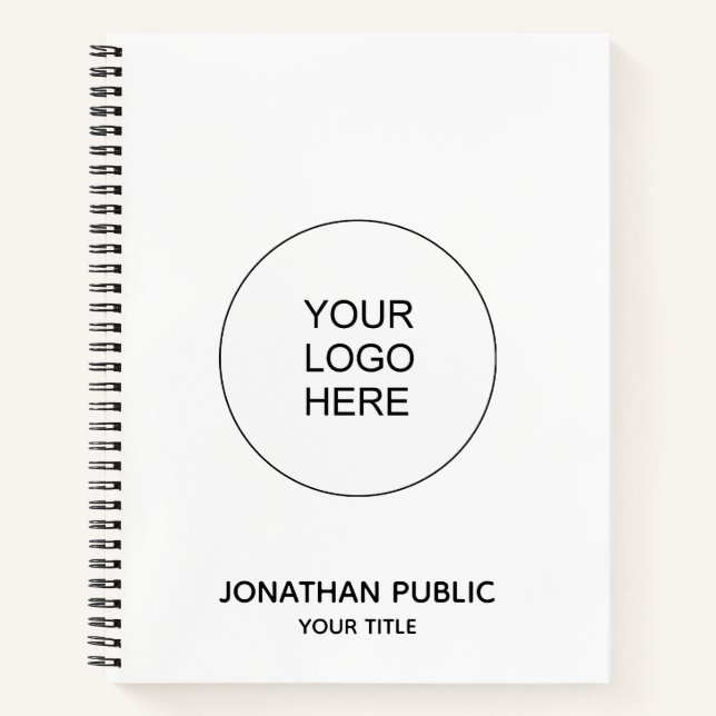 Notebooks Add Company Logo Text Customisable (Front)
