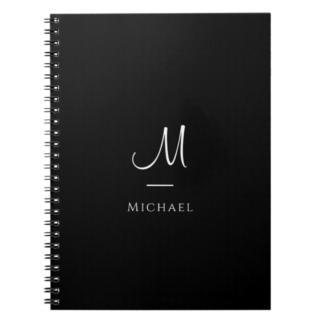 Notebooks Initial Letter Elegant Modern Monogram (Front)