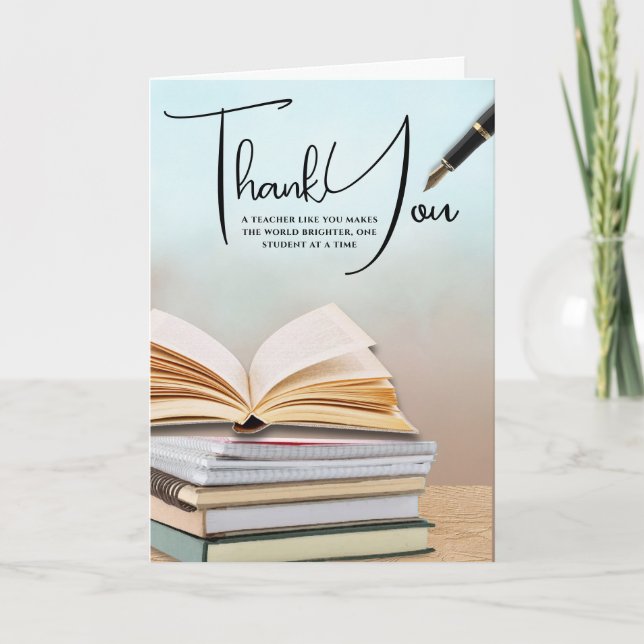 Notebooks Teacher Thank You Card (Front)