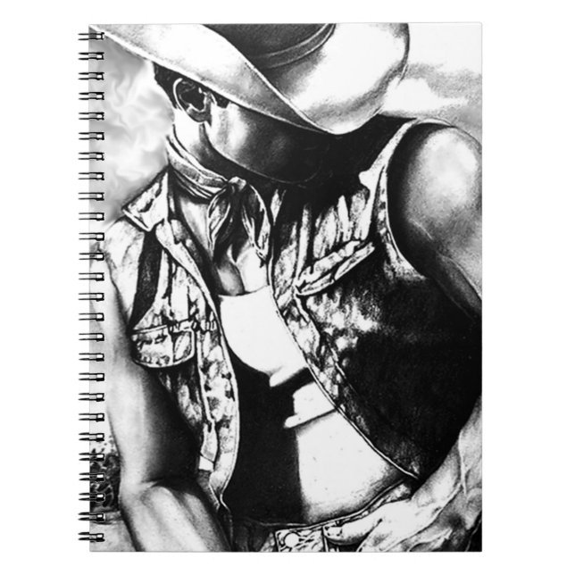 Notebooks with Fine Art Cowboy Drawing (Front)