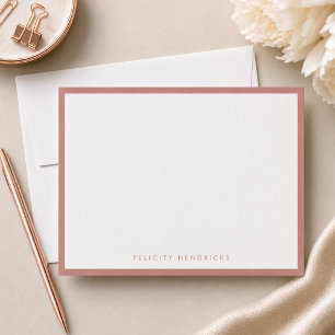 Notecard Elegant Rose Gold Correspondence Cards