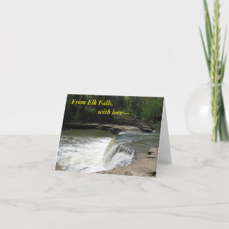 Notecard: From Elk Falls, with love--- Card