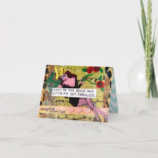 NOTECARD-HAND ME THE BOOZE AND WATCH ME GET HOLIDAY CARD (Front)