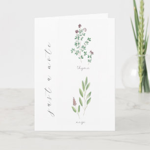 Notecard Herbs 4x6 Blank Thyme Sage
