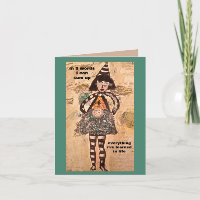 NOTECARD-IN 3 WORDS I CAN SUM UP LIFE CARD (Front)