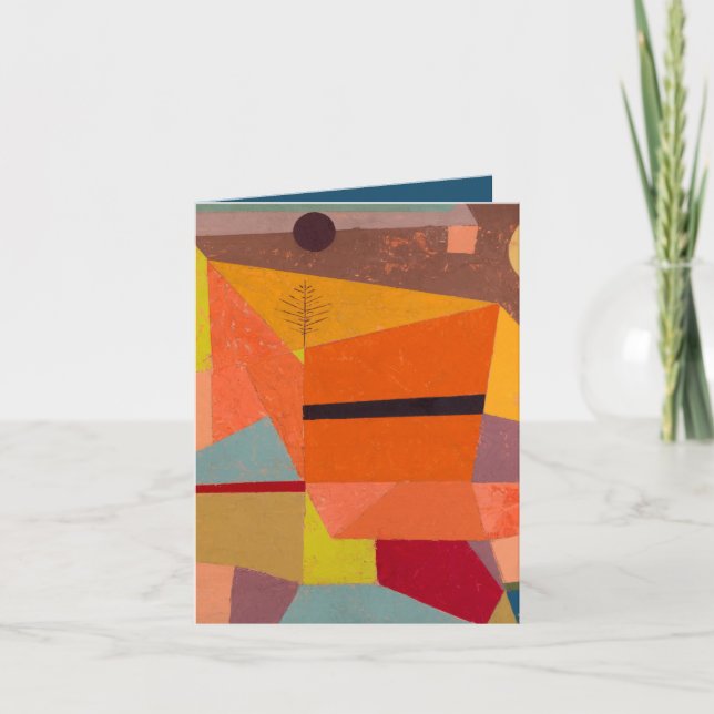 NOTECARD : PAUL KLEE : JOYFUL MOUNTAIN LANDSCAPE  (Front)