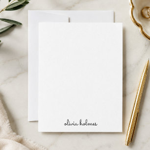 Notecard   Personalised Minimalist Name Stationery