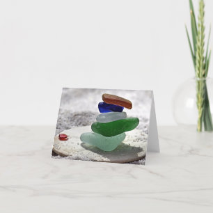 Notecard - Sea glass stacked