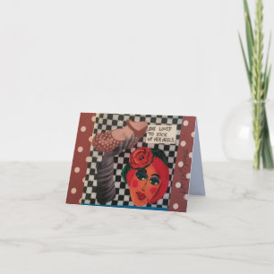 NOTECARD-SHE LOVED TO KICK UP HER HEELS. CARD