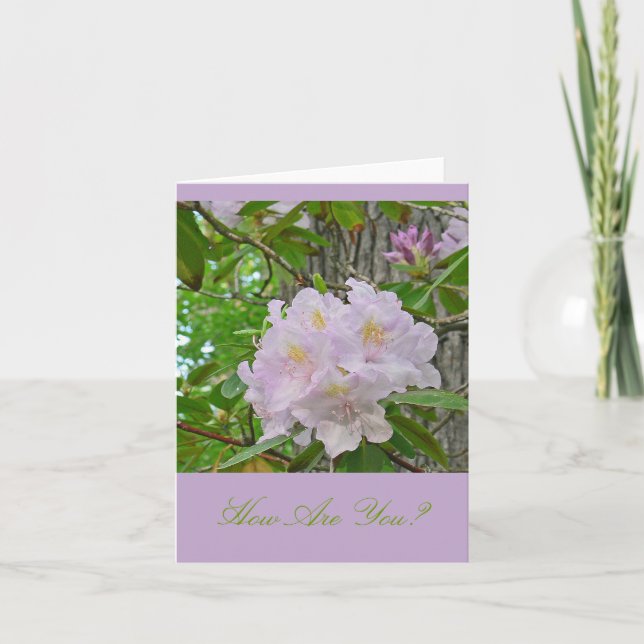NOTECARD, "SOFT PALE LAVENDER RHODODENDRON" CARD (Front)