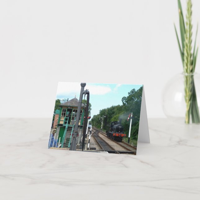Notecard: Steam Train and Signal Box Card (Front)