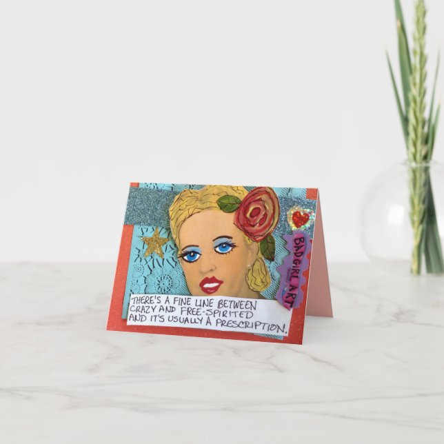 NOTECARD-THERE'S A FINE LINE BETWEEN FREE-SPIRITED CARD (Front)