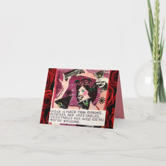 NOTECARD-VODKA IS MADE FROM POTATOES. CARD (Front)