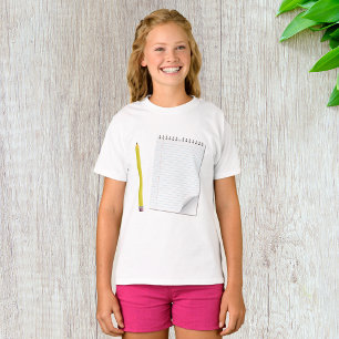 Notepad And Pencil Girls T-Shirt