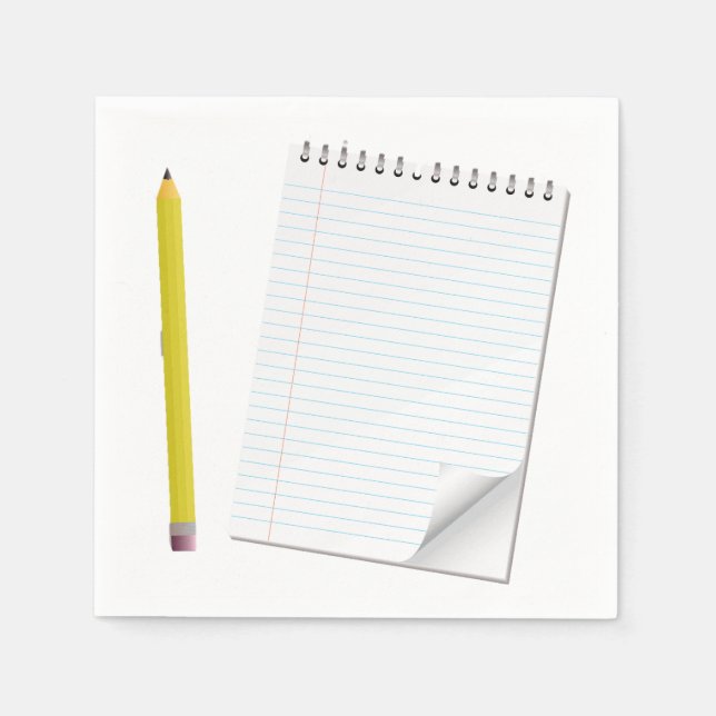 Notepad And Pencil Paper Napkins (Front)