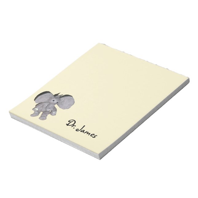 Notepad - Baby Elephant and Name (Rotated)