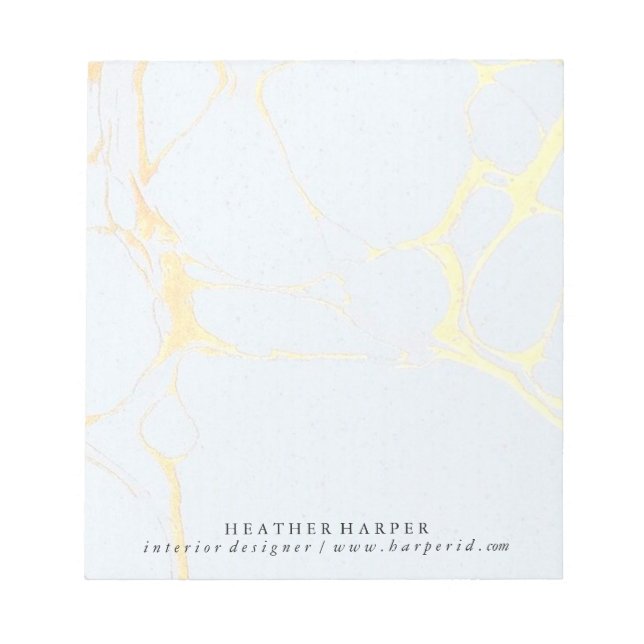 Notepad - Blue & Gold Marble (Front)