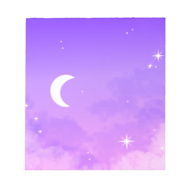 Notepad Celestial Purple Moon Scenery  (Front)