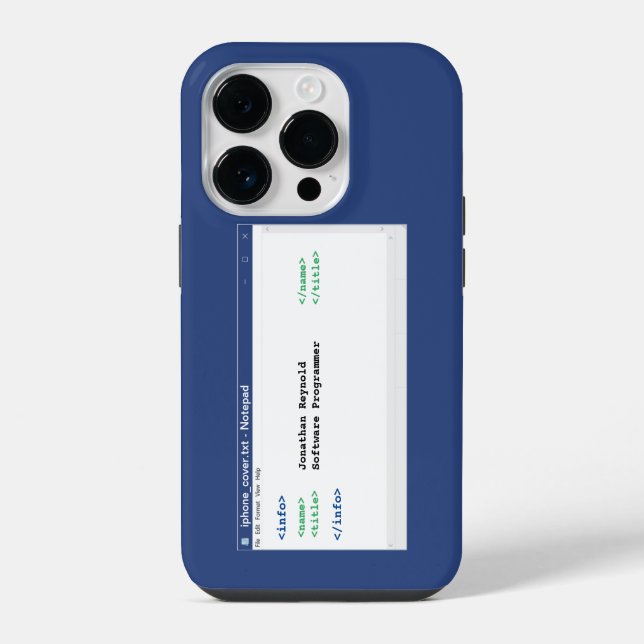 Notepad Coder Programmer Format Computer Scientist iPhone Case (Back)