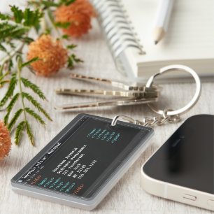 Notepad Computer Programmer Coder Format Dark Mode Key Ring