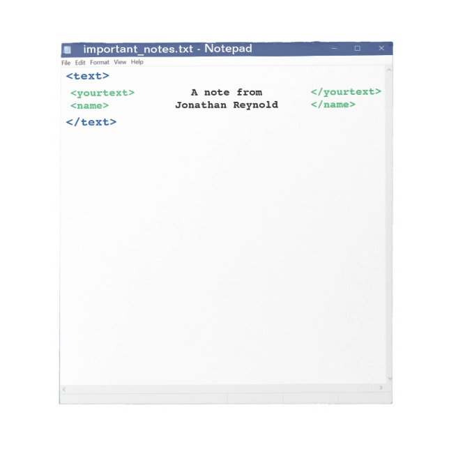 Notepad Computer Scientist Programmer Coder Format (Front)