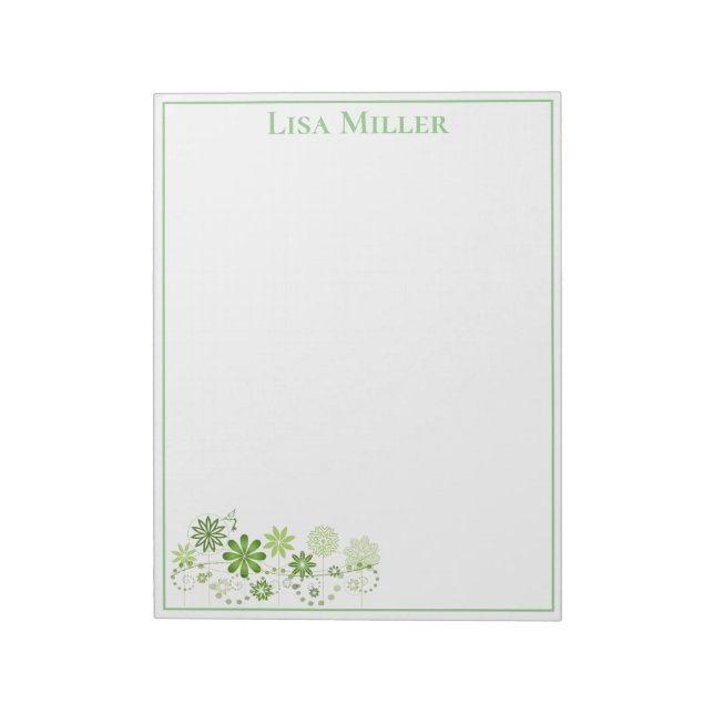 Notepad-Custom Name-Floral Notepad (Rotated)