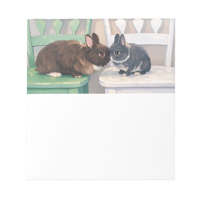 Notepad Cute Two Rabbits Art (Front)