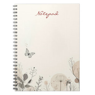 Notepad decorated with wild plant illustrations notebook