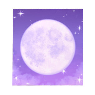Notepad Full Moon Purple Stationery 