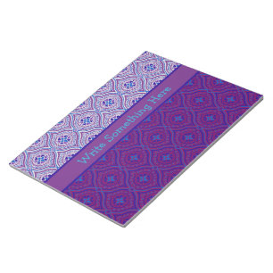 Notepad, Jotter to Personalise Purple Ogee Pattern Notepad