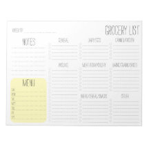 Notepad - Meal Planner Grocery List