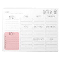 Notepad - Meal Planner Grocery List